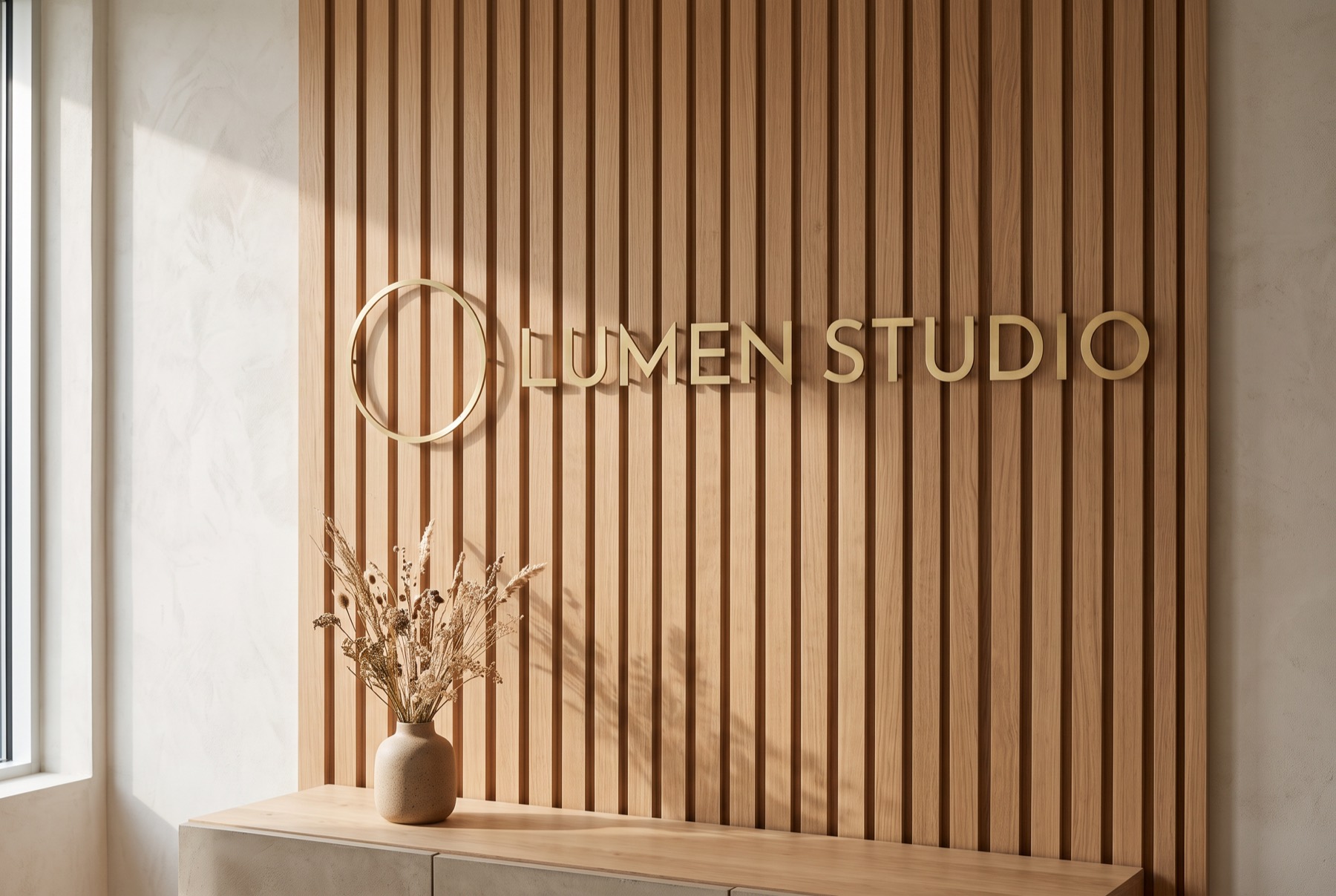 Brushed brass dimensional letters
